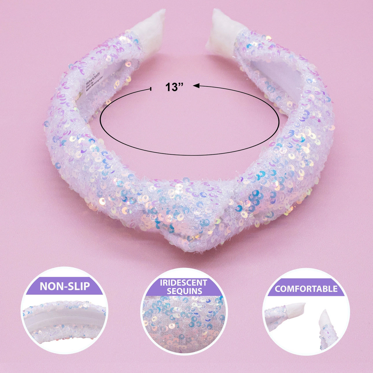 Kids Knot Headband - Sequin Knotted Hair Band Accessories - available in three colors