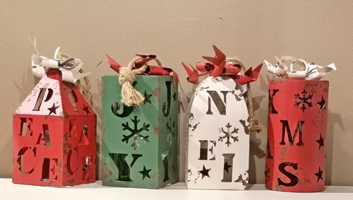 Christmas / Holiday Metal Gift Box Bells 7x11, 4 styles