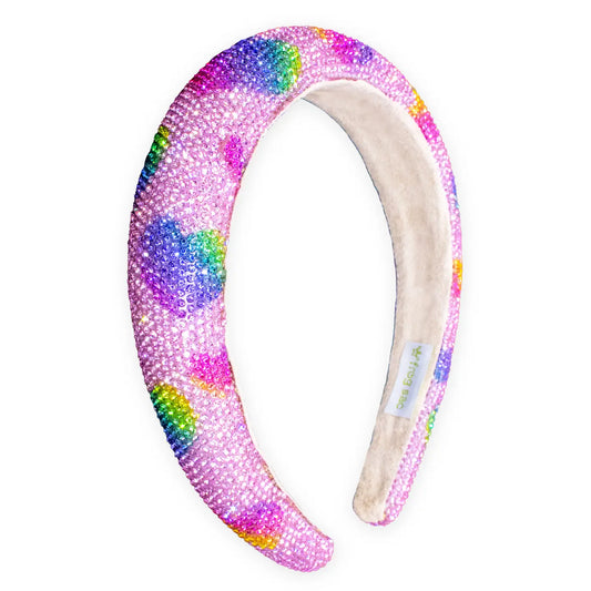 Kids Heart Headband - Padded Rhinestone Hair Band For Girls