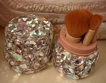 Bling Bling!! Pink Crystal Large Rhinestone Makeup Brush Set