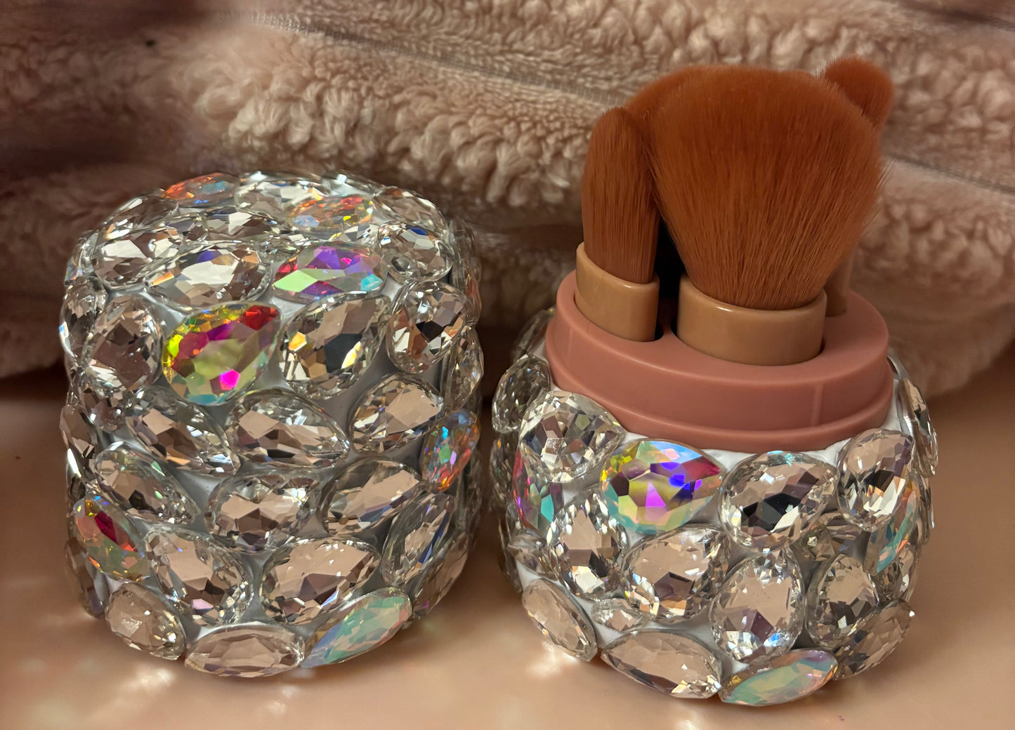 Bling Bling!! Silver AB Crystal Large Rhinestone Makeup Brush Set