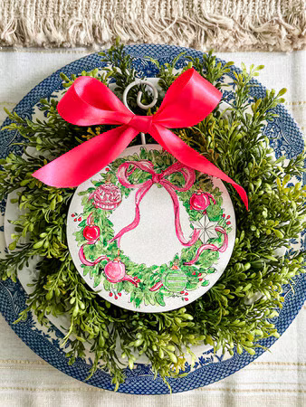 Decor - RTC Pink Wreath Ornament