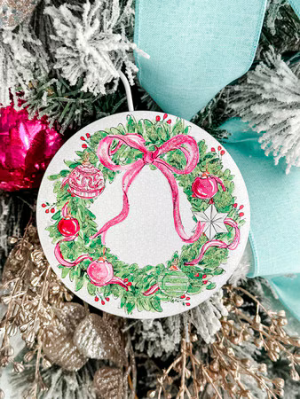 Decor - RTC Pink Wreath Ornament