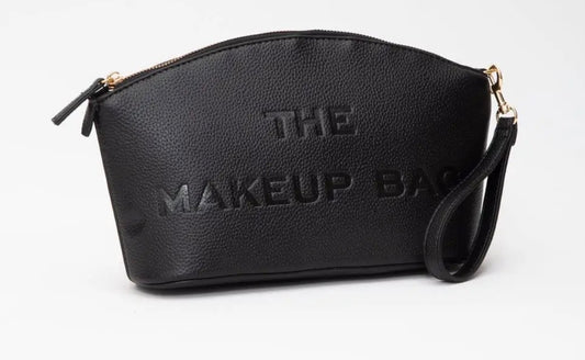 THE MAKEUP BAG - textured faux leather wristlet bag
