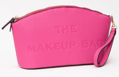 THE MAKEUP BAG - textured faux leather wristlet bag