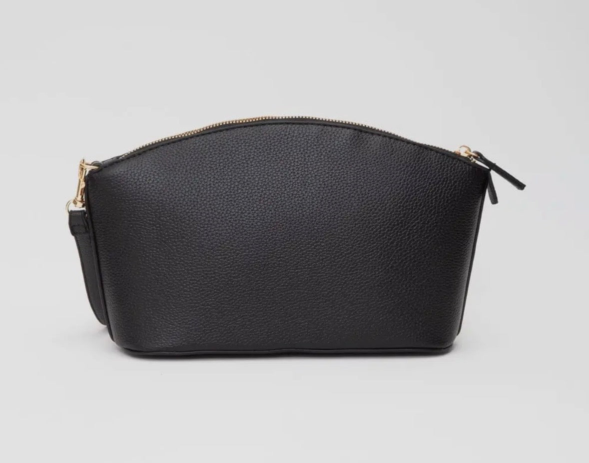 THE MAKEUP BAG - textured faux leather wristlet bag