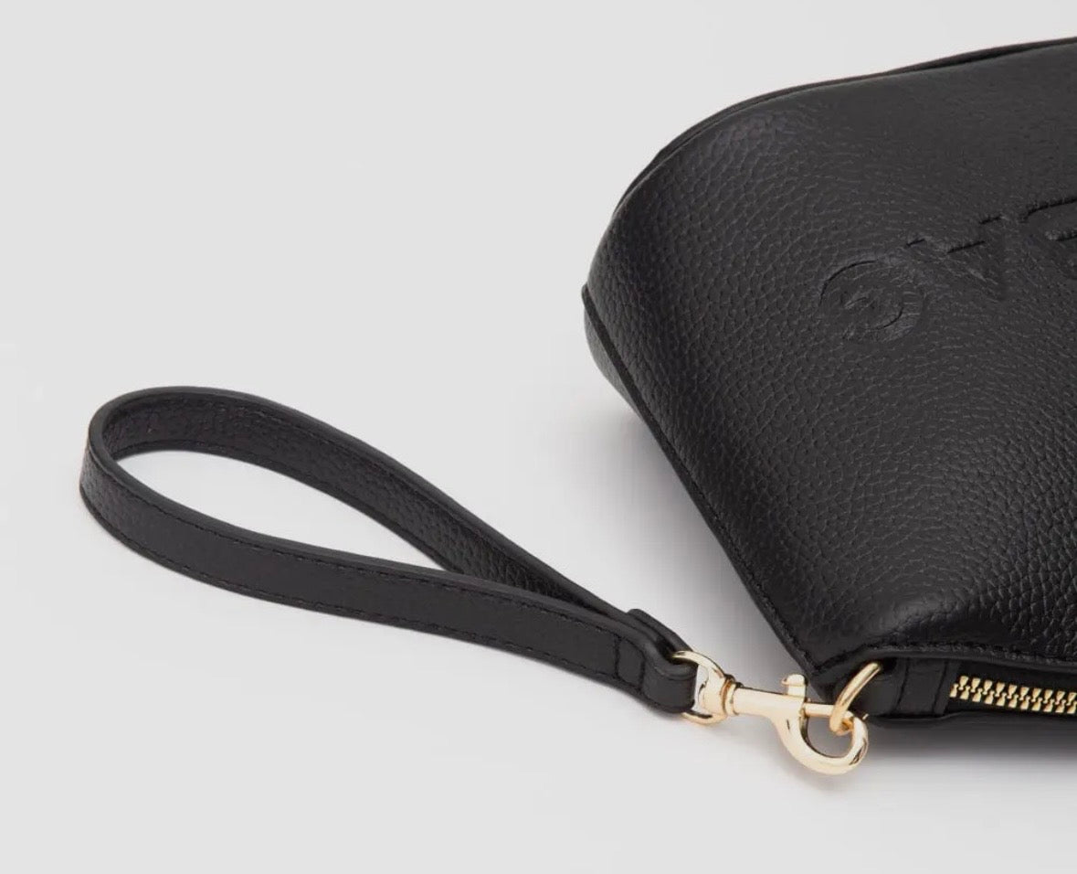 THE MAKEUP BAG - textured faux leather wristlet bag