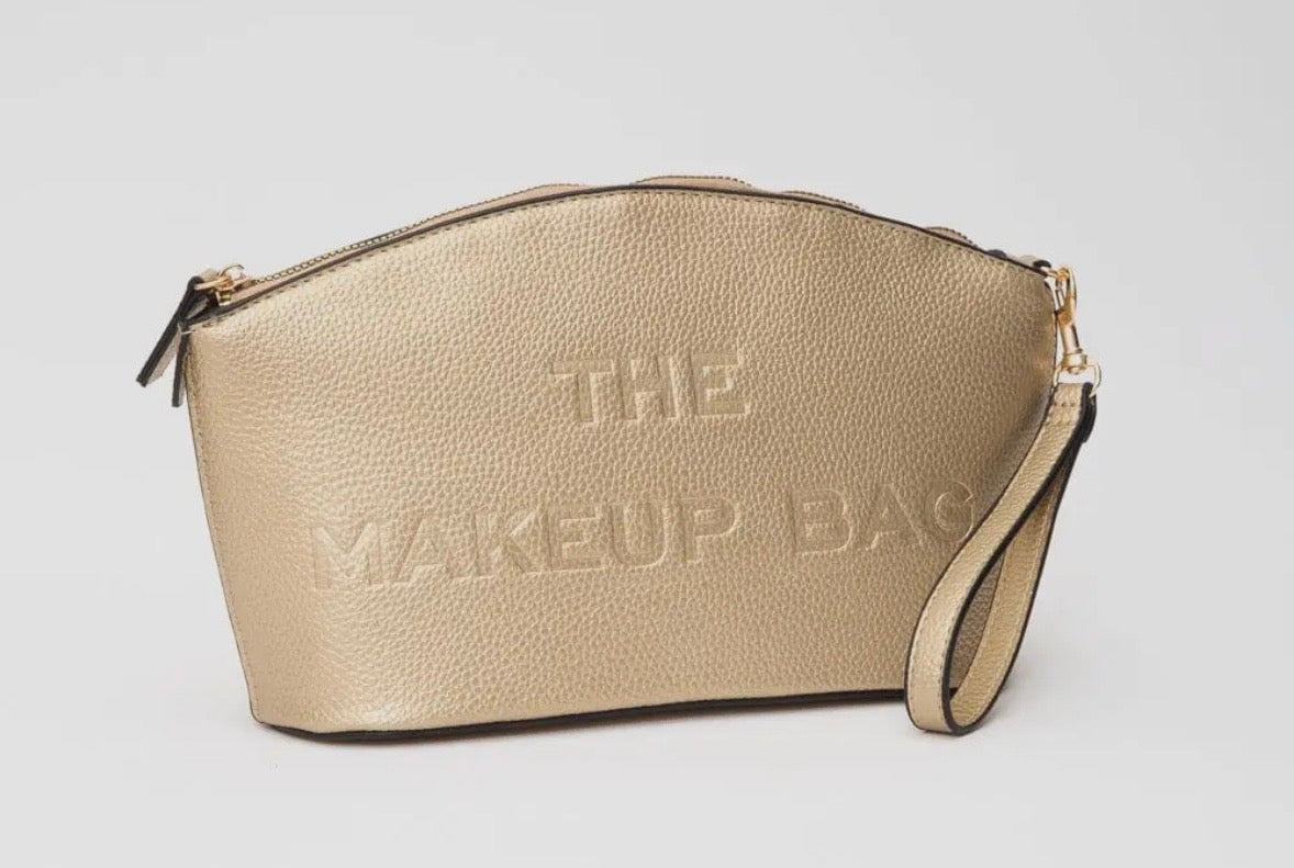 THE MAKEUP BAG - textured faux leather wristlet bag