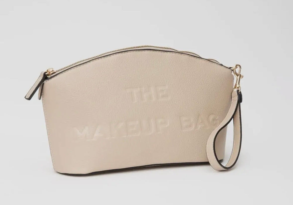 THE MAKEUP BAG - textured faux leather wristlet bag