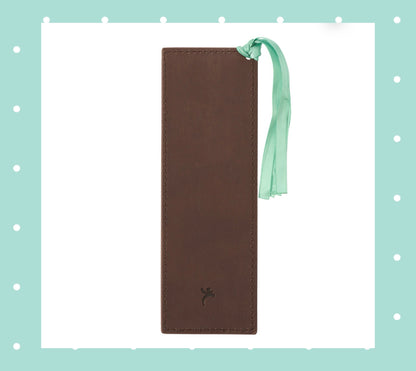 Trust With All Your Heart Brown Floral Faux Leather Bookmark - Proverbs 3:5