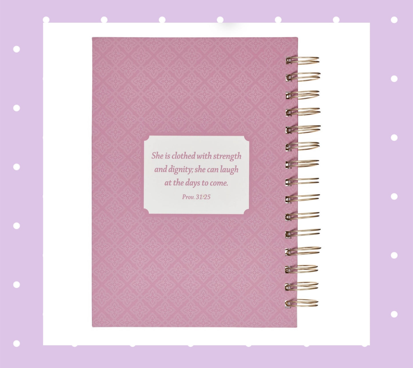 Strength and Dignity Purple Hummingbird Large Wirebound Journal - Proverbs 31:25