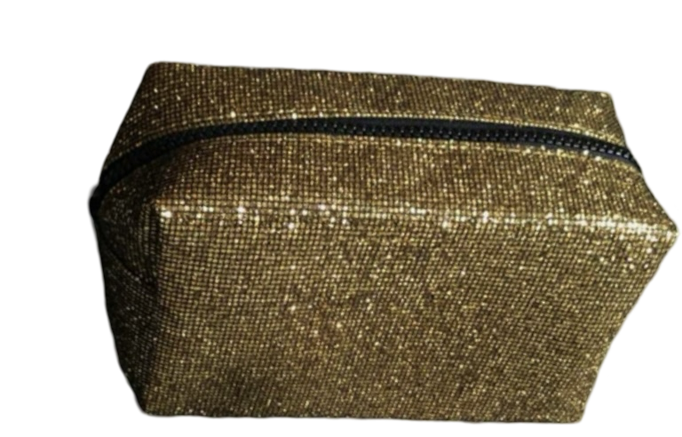 Gold Sequin Cosmetic Bag