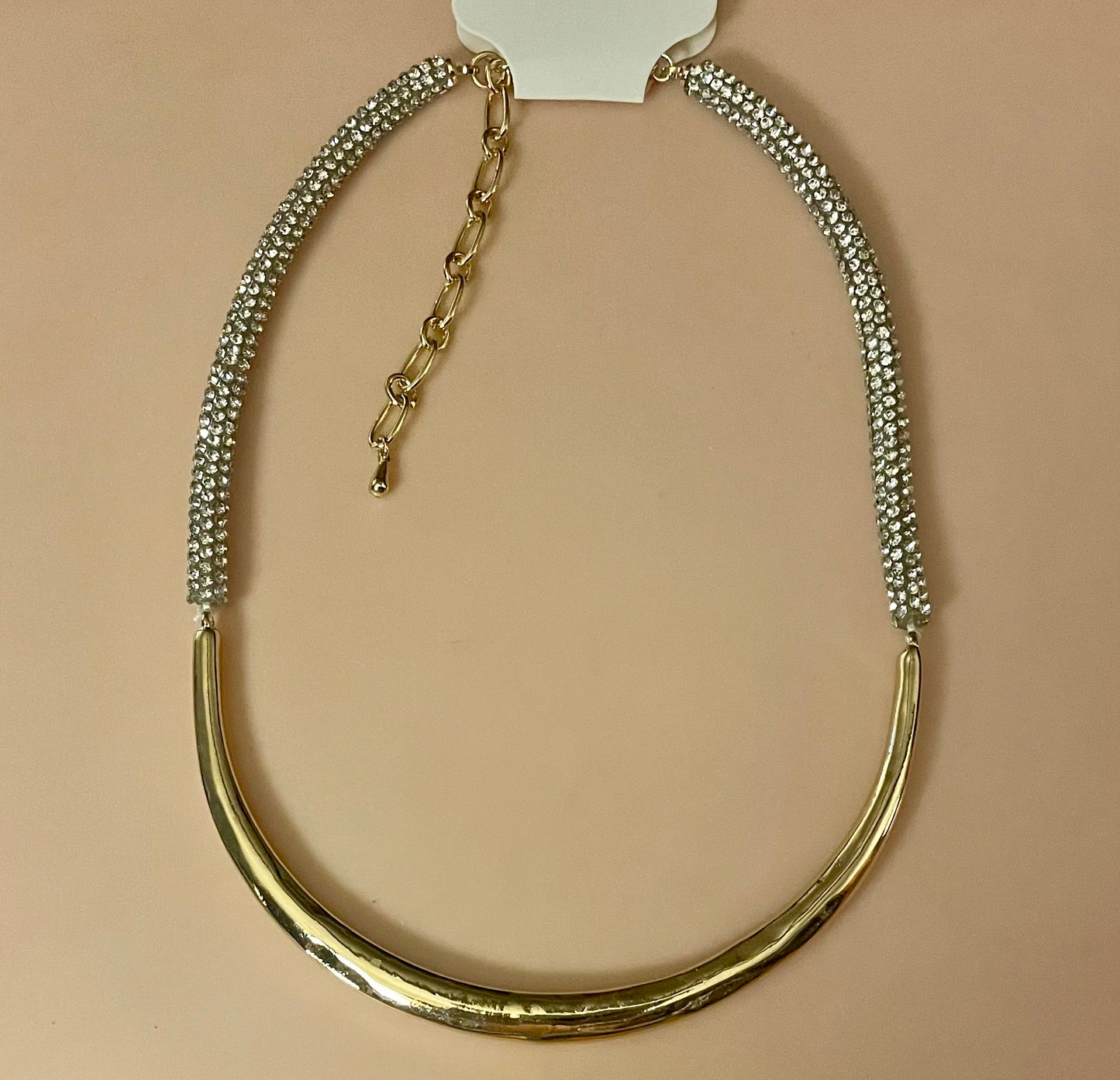 Rhinestone & Gold Tone Necklace