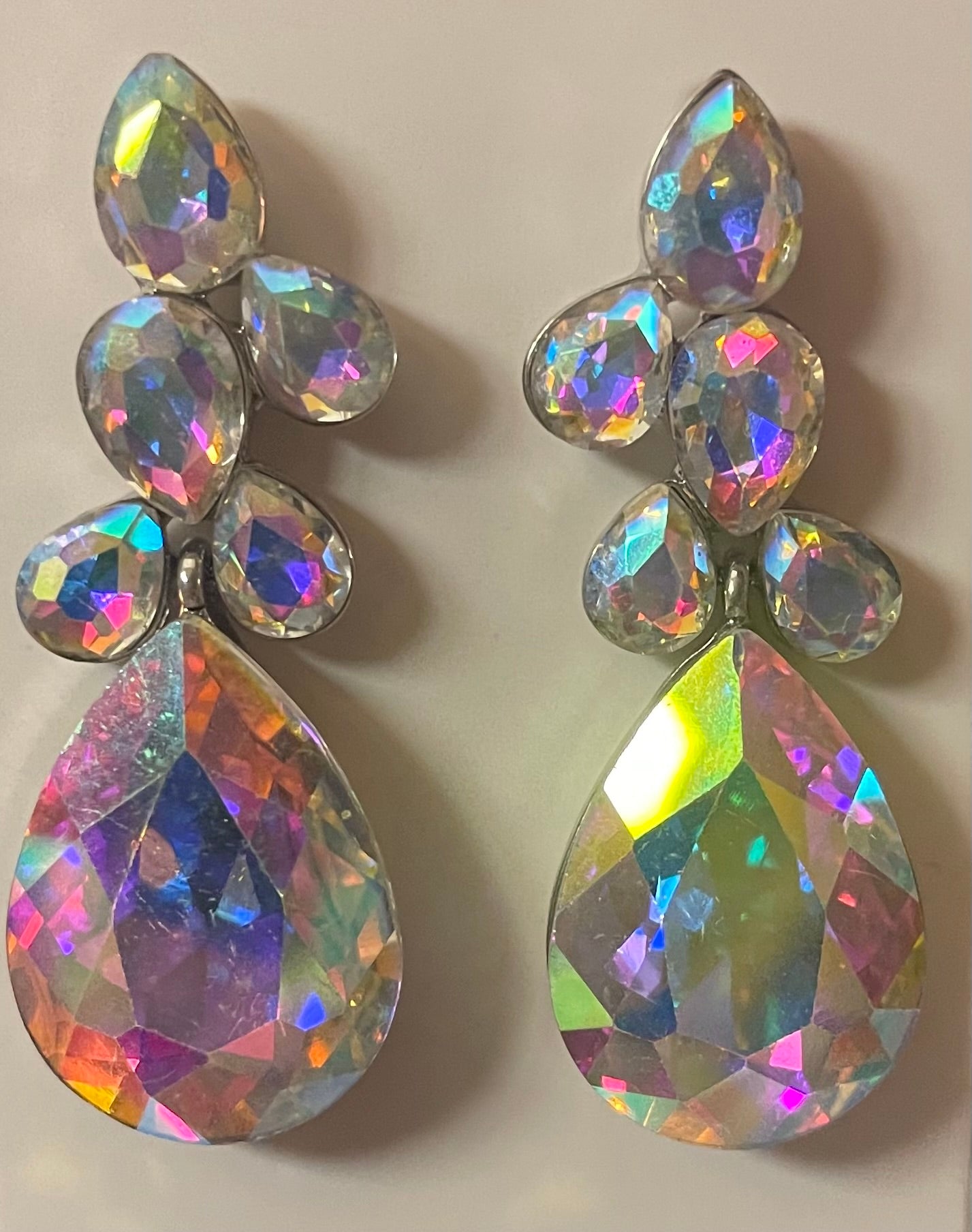 Iridescent Rhinestone Earrings