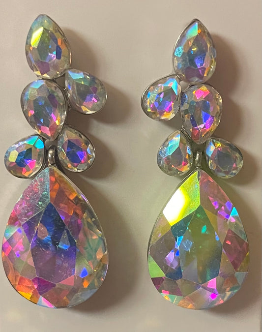 Iridescent Rhinestone Earrings