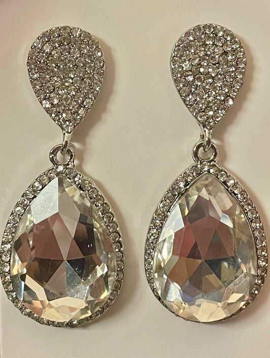 Rhinestone Teardrop Earrings