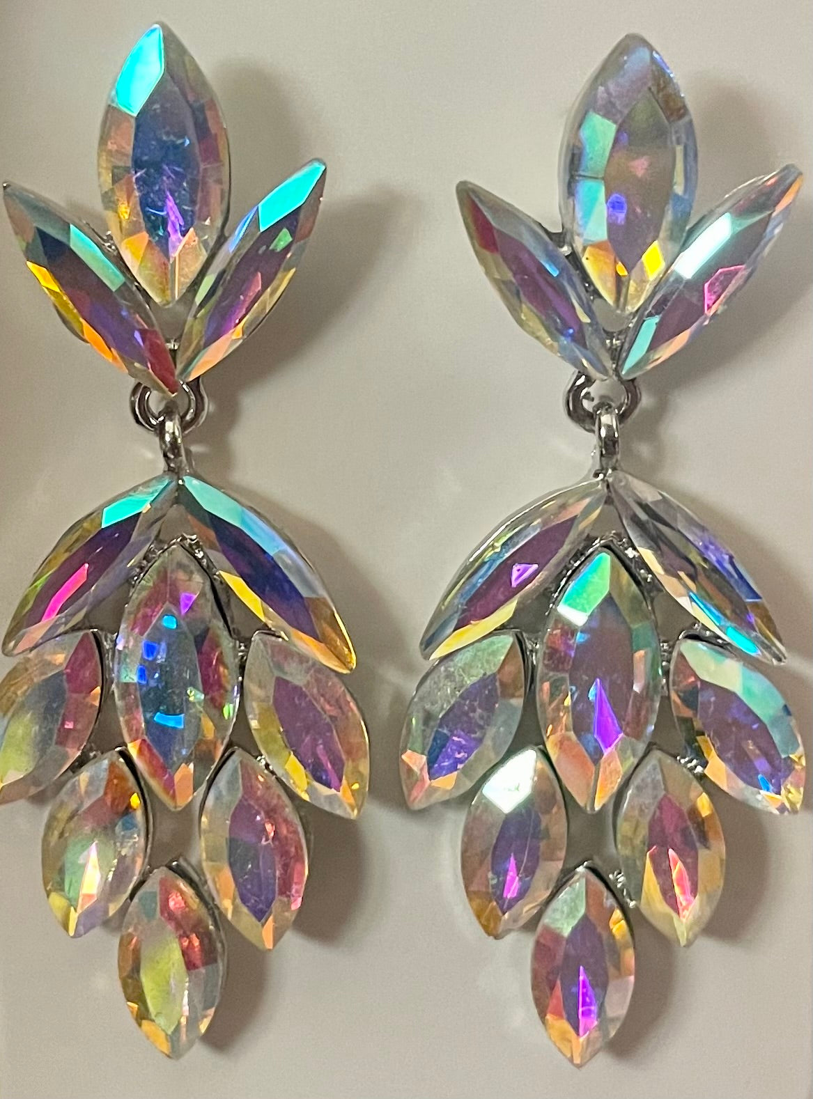 Iridescent Rhinestone Earrings