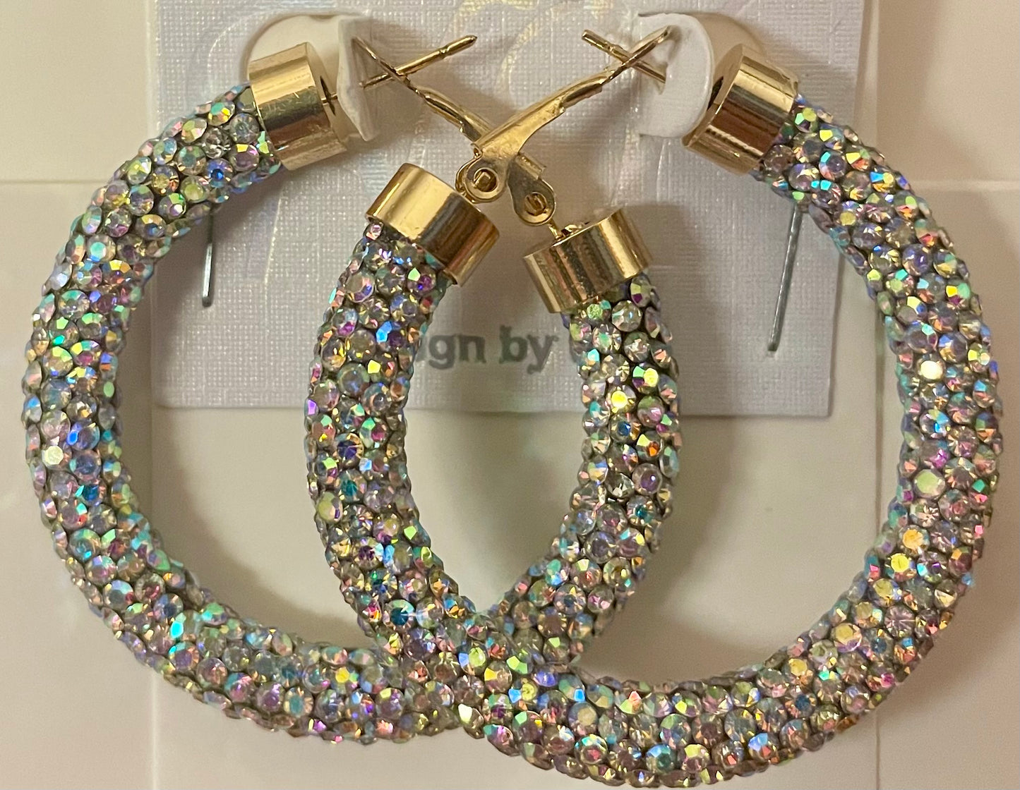 Iridescent Rhinestone Loops