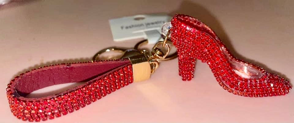 3D Red Rhinestone Keychain/Bag Clip/Purse Charm