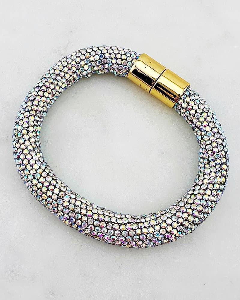 Iridescent Rhinestone Magnetic Bracelet