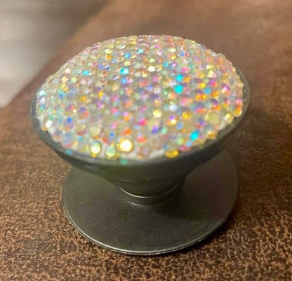 Iridescent Rhinestone collapsible ring stint (like pop socket)