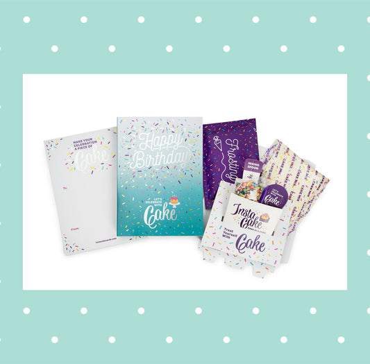 Teal Happy Birthday Instacake Card - Vanilla Confetti