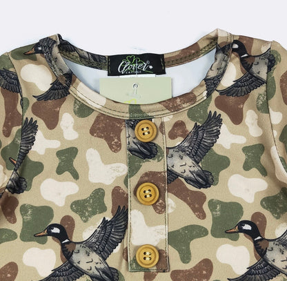 Clothing for Baby Boy - Camo Duck Knotted Gown