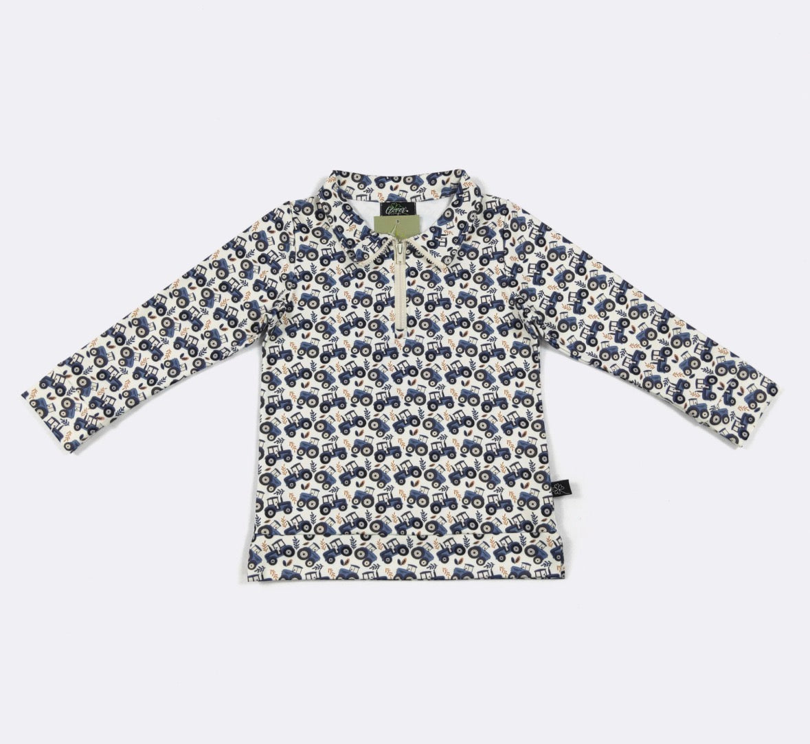Clothing for Toddler Boy - Indigo Tractor Boy Quarter Zip Shirt