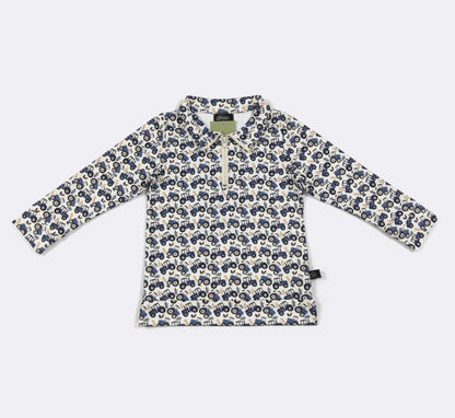 Clothing for Toddler Boy - Indigo Tractor Boy Quarter Zip Shirt
