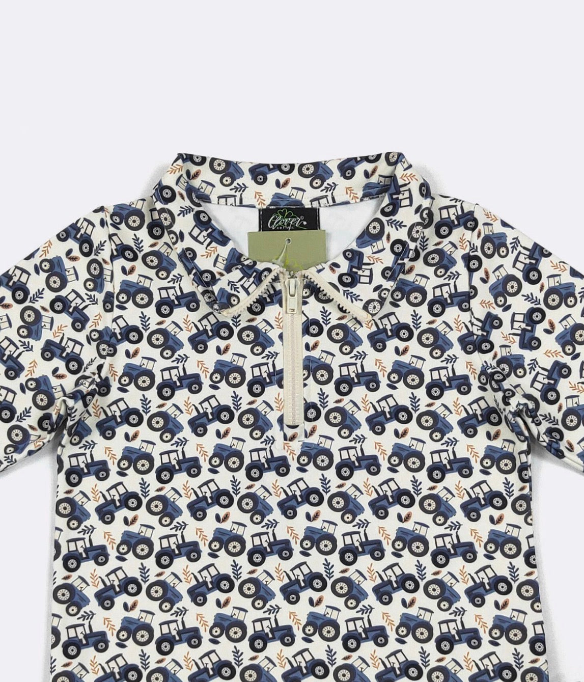 Clothing for Toddler Boy - Indigo Tractor Boy Quarter Zip Shirt