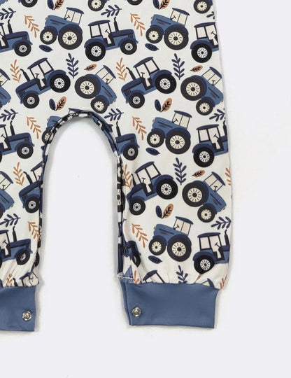 Clothing for Baby Boy - Indigo Tractor Boy Romper